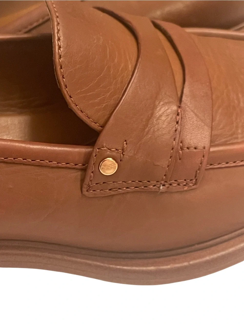 Franco Sarto Brown Leather Penny Loafers SZ 7.5
